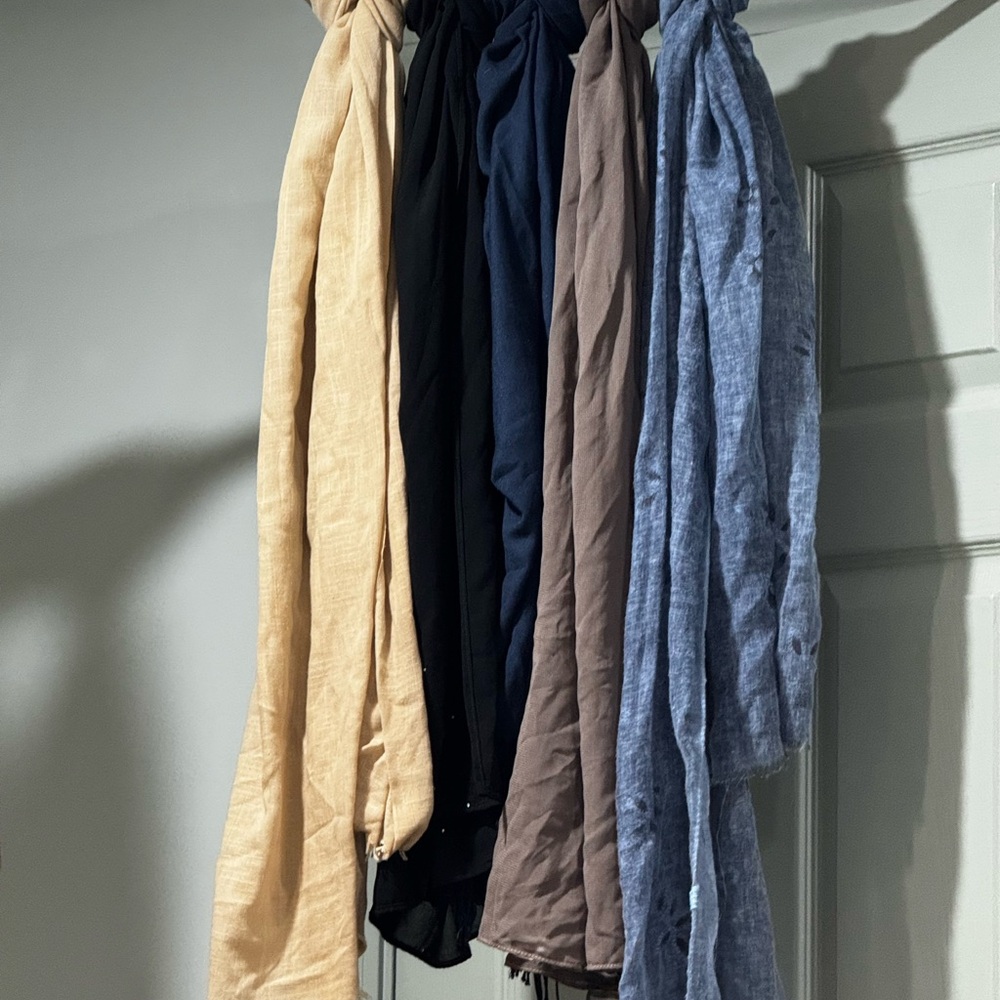 Lightweight Women's Scarf - Blue, Tan, Black, Taupe